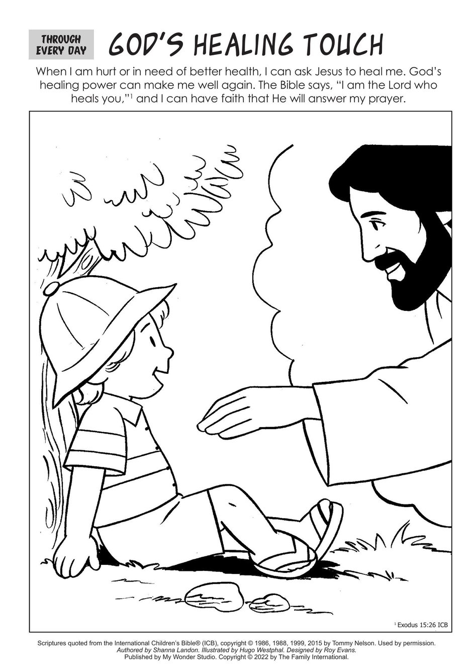 Coloring Page Through Every Day God s Healing Touch My Wonder Studio