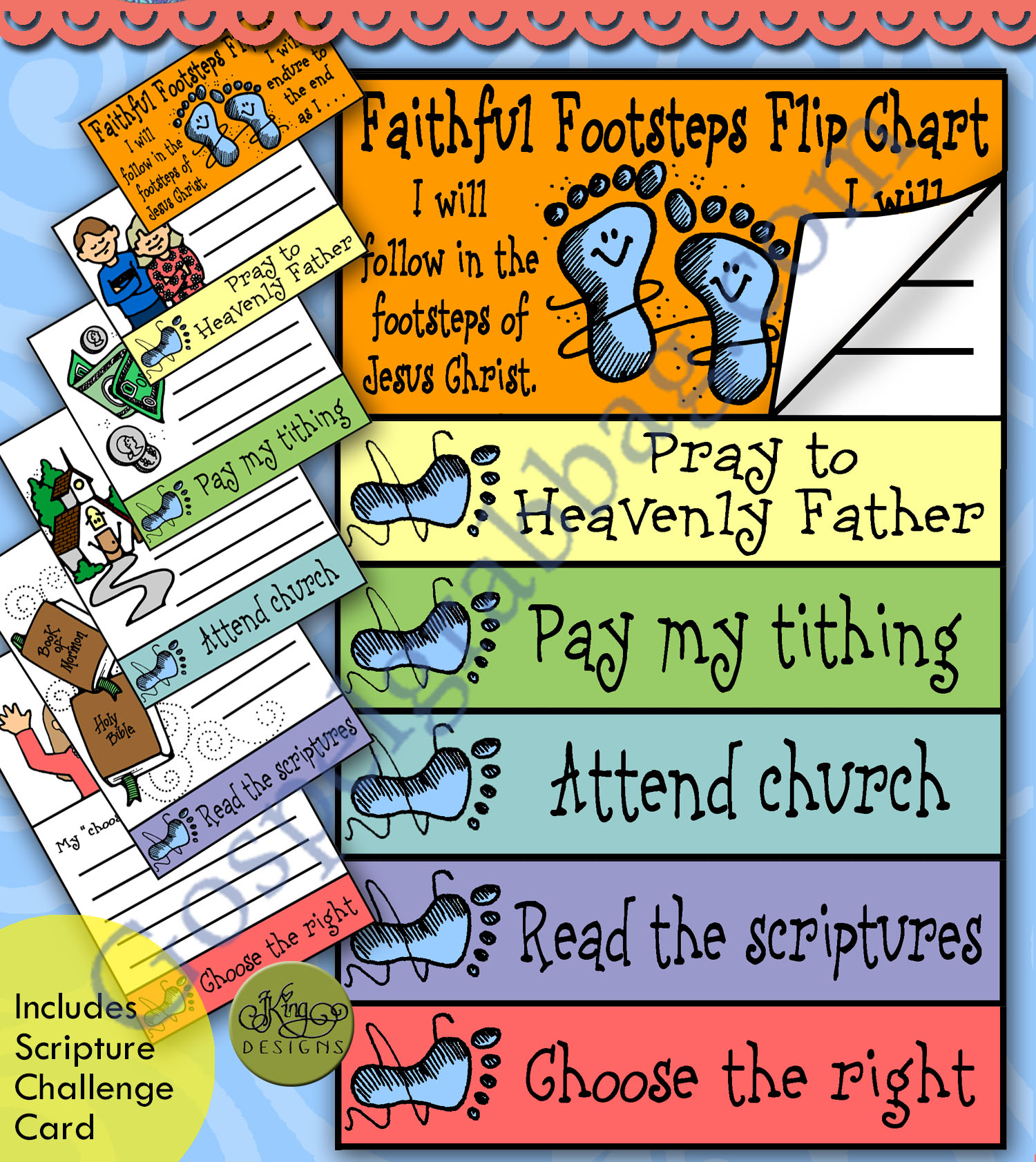 COMMANDMENTS Activity Faithful Footsteps Flip Chart Follow Jesus For Primary And Home Family Home Evening Bible Gospel Grab Bag