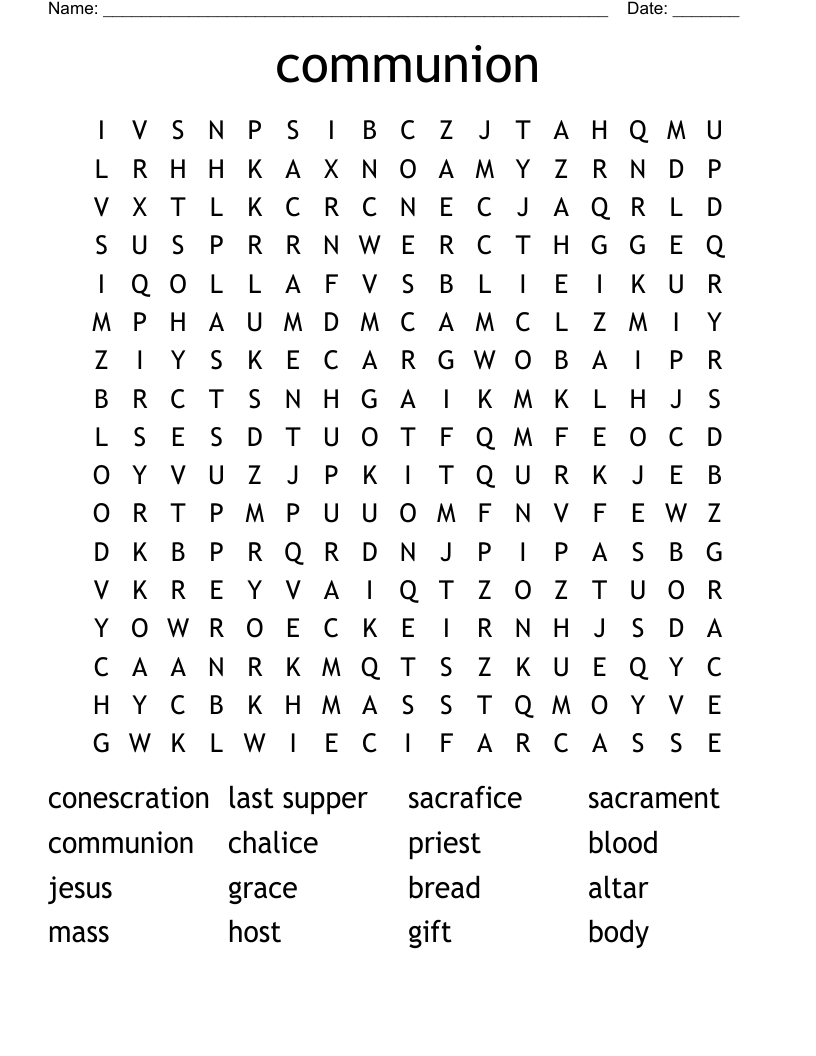 Free Printable Bible Games Communion