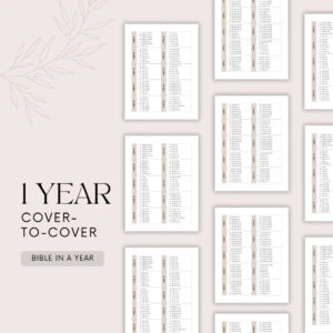 Cover To Cover Bible Reading Plan Printable Bible In 1 Year Bible 52 Week Bible Reading Schedule Bible Reading Program BONUS PAGE Etsy