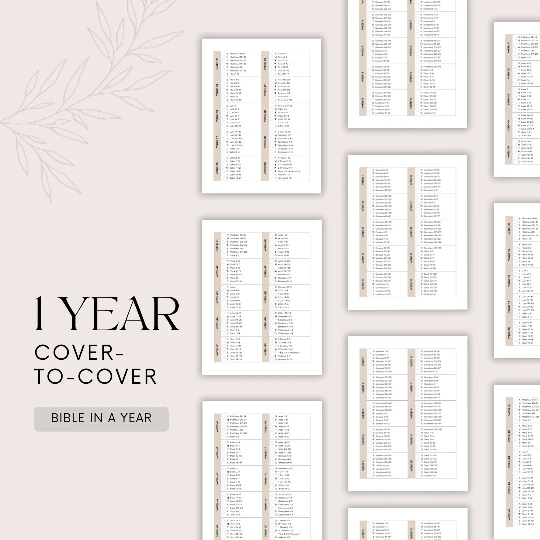 Cover To Cover Bible Reading Plan Printable Bible In 1 Year Bible 52 Week Bible Reading Schedule Bible Reading Program BONUS PAGE Etsy