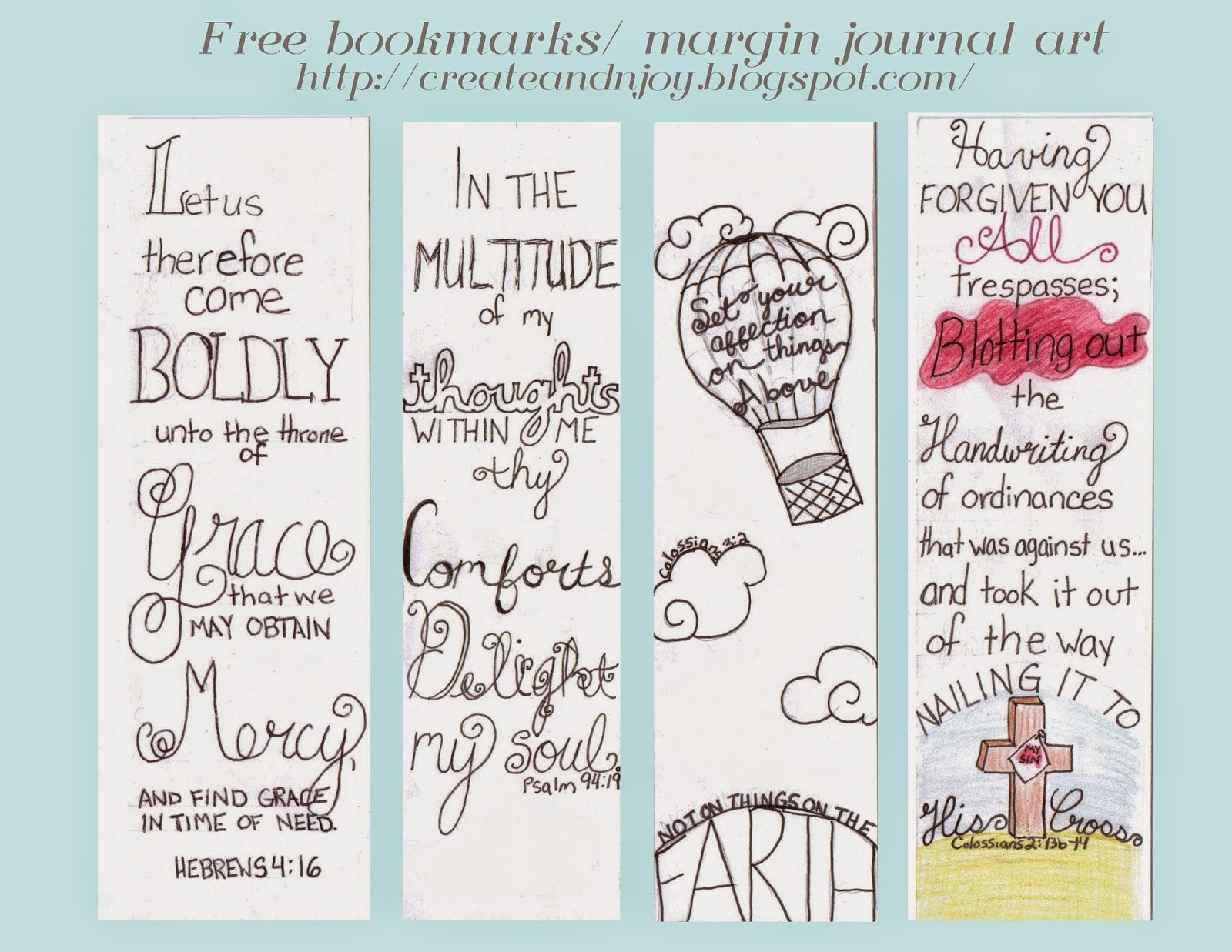 Create N Joy Free Bible Journaling Printables