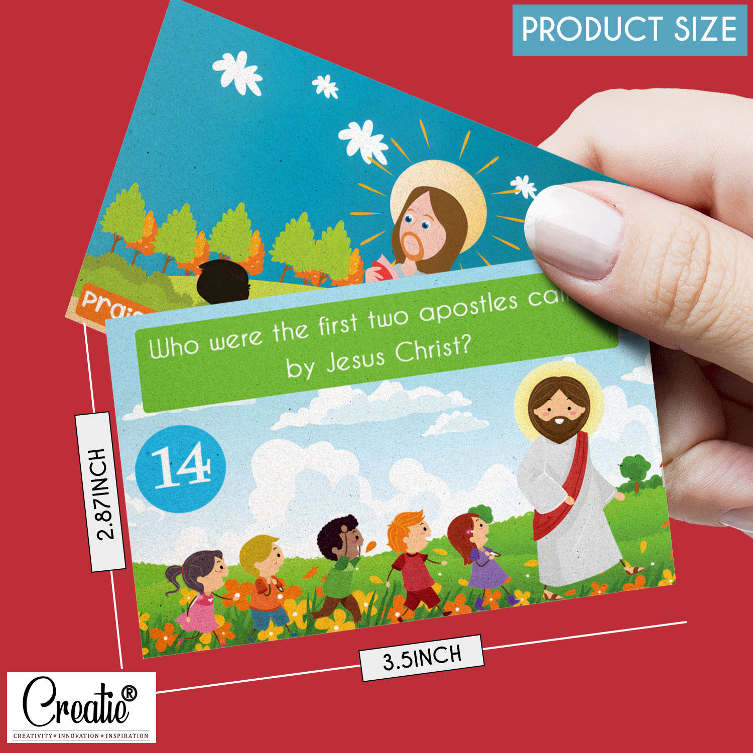 Creatie Easy Bible Kids Trivia Cards Questions Flashcards Game For Kids Bible Games For Kids A Pack Of 50 Cards ICreatie in