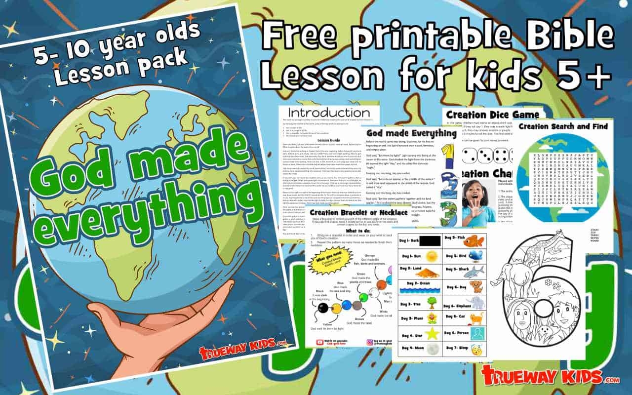 Creation Bible Lesson For Children 5 10 Years Old Trueway Kids