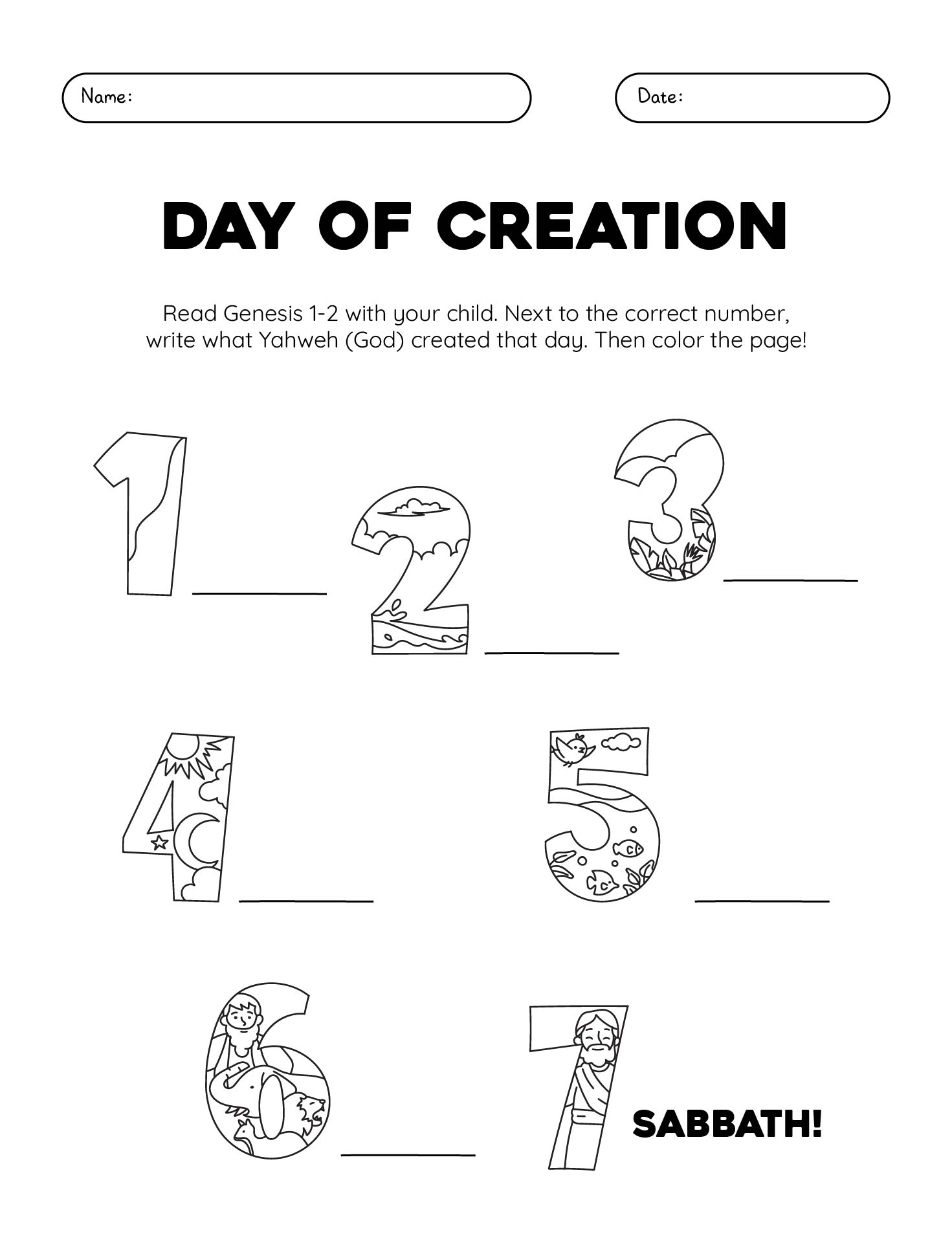 Free Printable Bible Story Worksheets