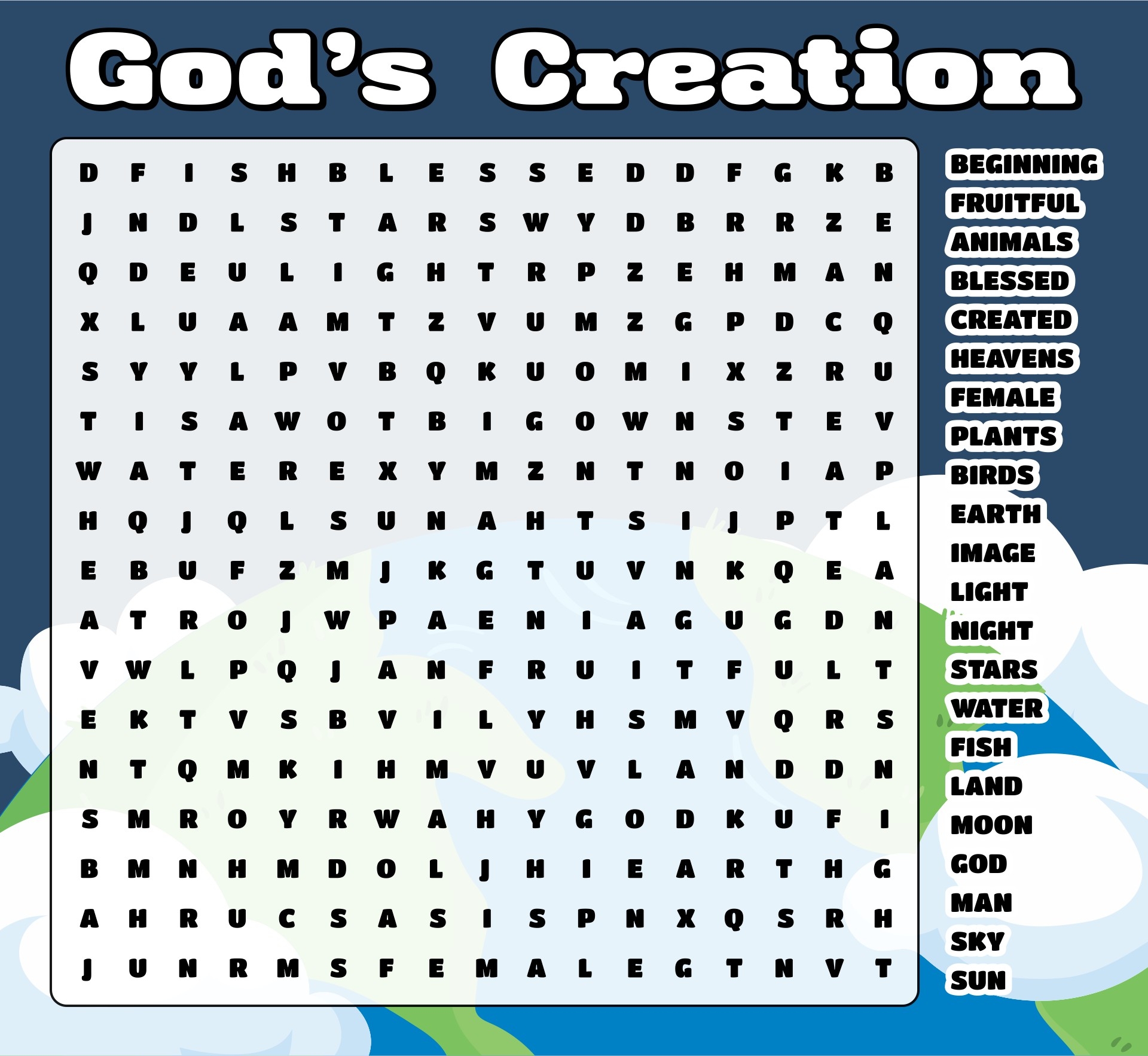 Creation Bible Word Searches 10 Free PDF Printables Printablee