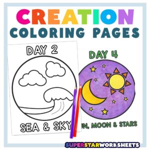 Creation Coloring Pages Free Printables Superstar Worksheets