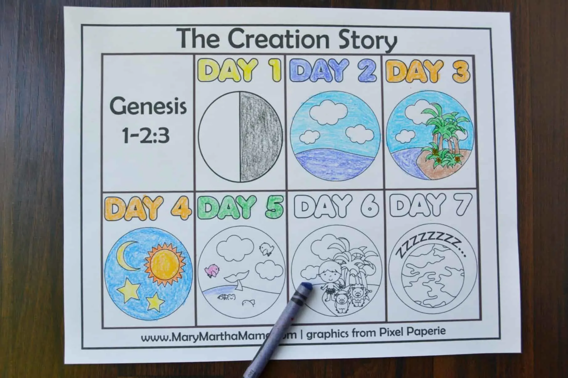 Creation Coloring Pages Mary Martha Mama
