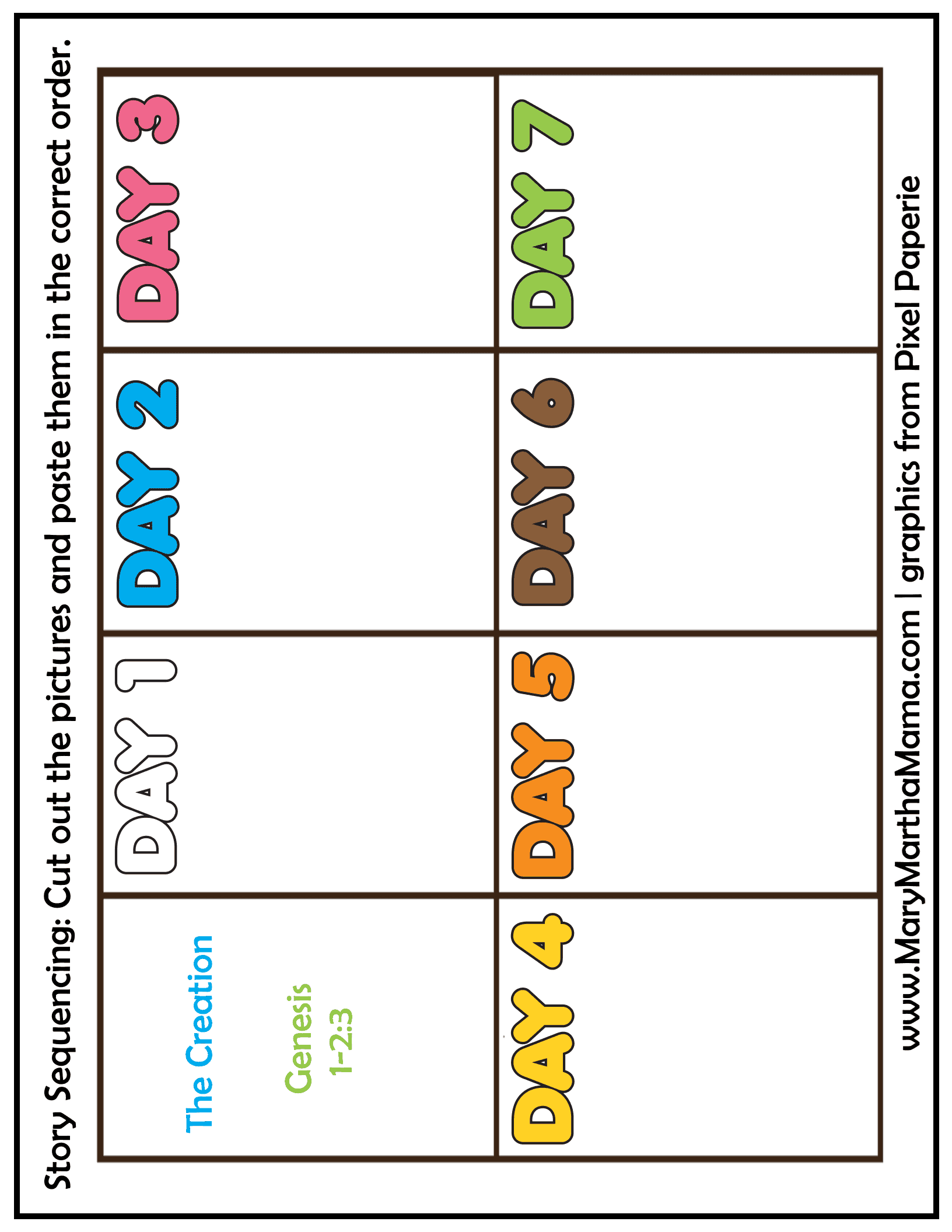 Creation Story For Kids Free Printable Activities Mary Martha Mama
