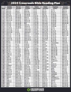 Daily Bible Reading Plan Crossroads Community Church