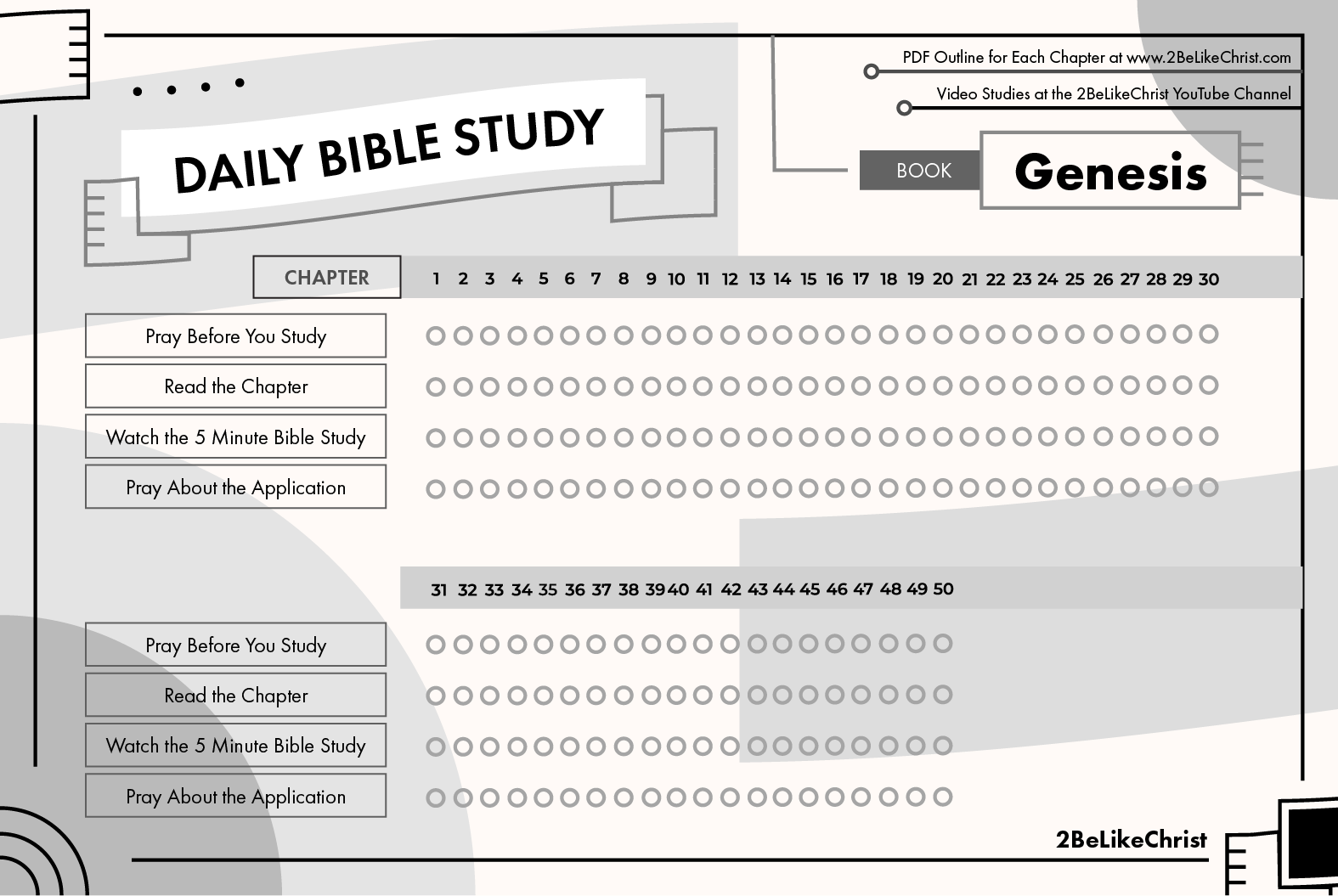 Daily Bible Study Progress Tracker For 2024 2BeLikeChrist