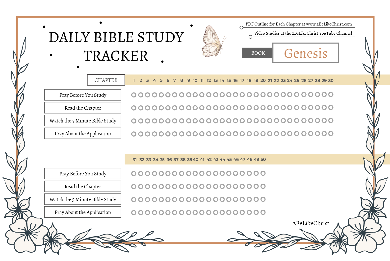 Daily Bible Study Progress Tracker For 2024 2BeLikeChrist