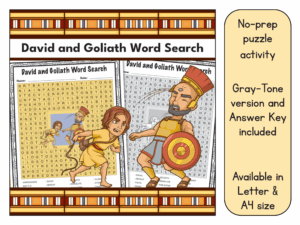 David And Goliath Word Search Bible Puzzle Activity Worksheet Made By Teachers