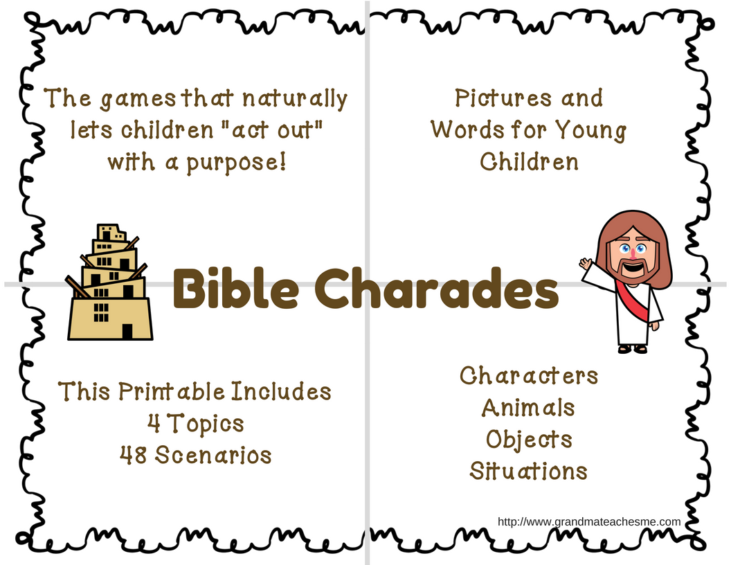 Denise Oliveri On X Just Added Bible Charades For Preschoolers 48 Scenarios With 4 Topics Includes Cards With Words And Pictures Fun For Sunday School Home And Daycare Get Your Free