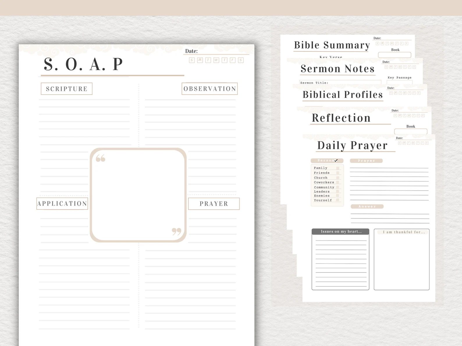 Daily Bible Study Sheets Printable
