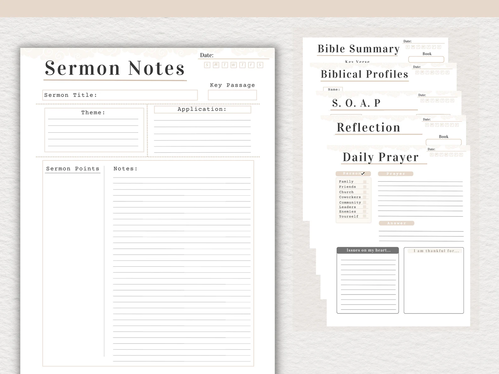 Bible Notes Page Printable