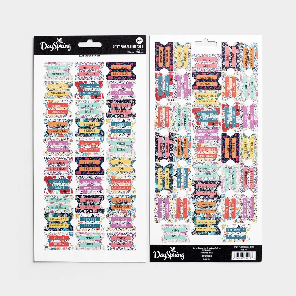 Ditzy Floral Books Of The Bible Tabs
