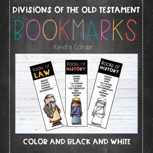 Divisions Of The Old Testament Books Of The Bible Bookmarks Teach Me Thy Way