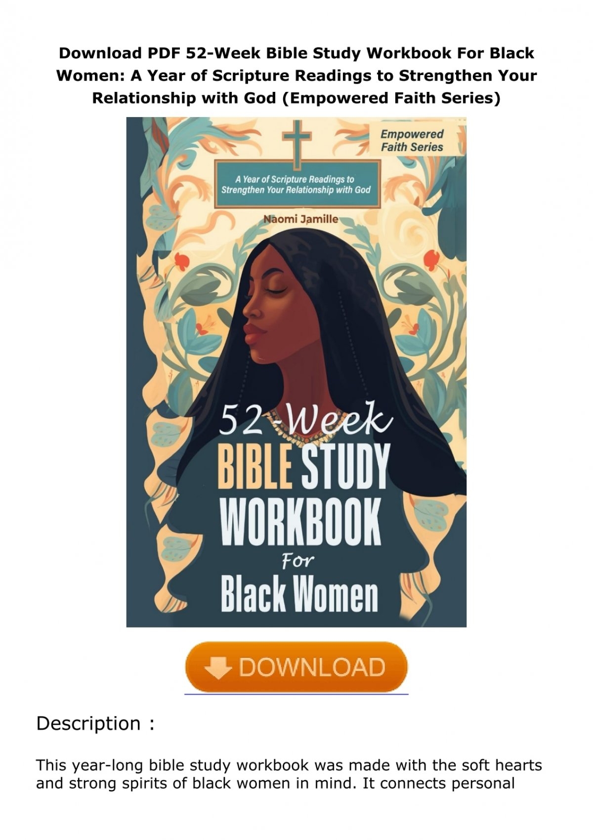 Download PDF 52 Week Bible Study Workbook For Black Women A Year Of Scripture Readings To Strengthen Your Relationship With God Empowered Faith Series 