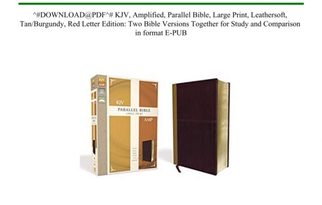 DOWNLOAD PDF KJV Amplified Parallel Bible Large Print Leathersoft TanBurgundy Red Letter Edition Two Bible Versions Together For Study And Comparison In Format E PUB