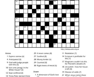 Download Printable Bible Crossword Bible Puzzles