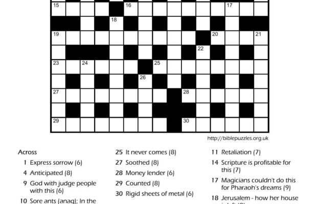 Download Printable Bible Crossword Bible Puzzles