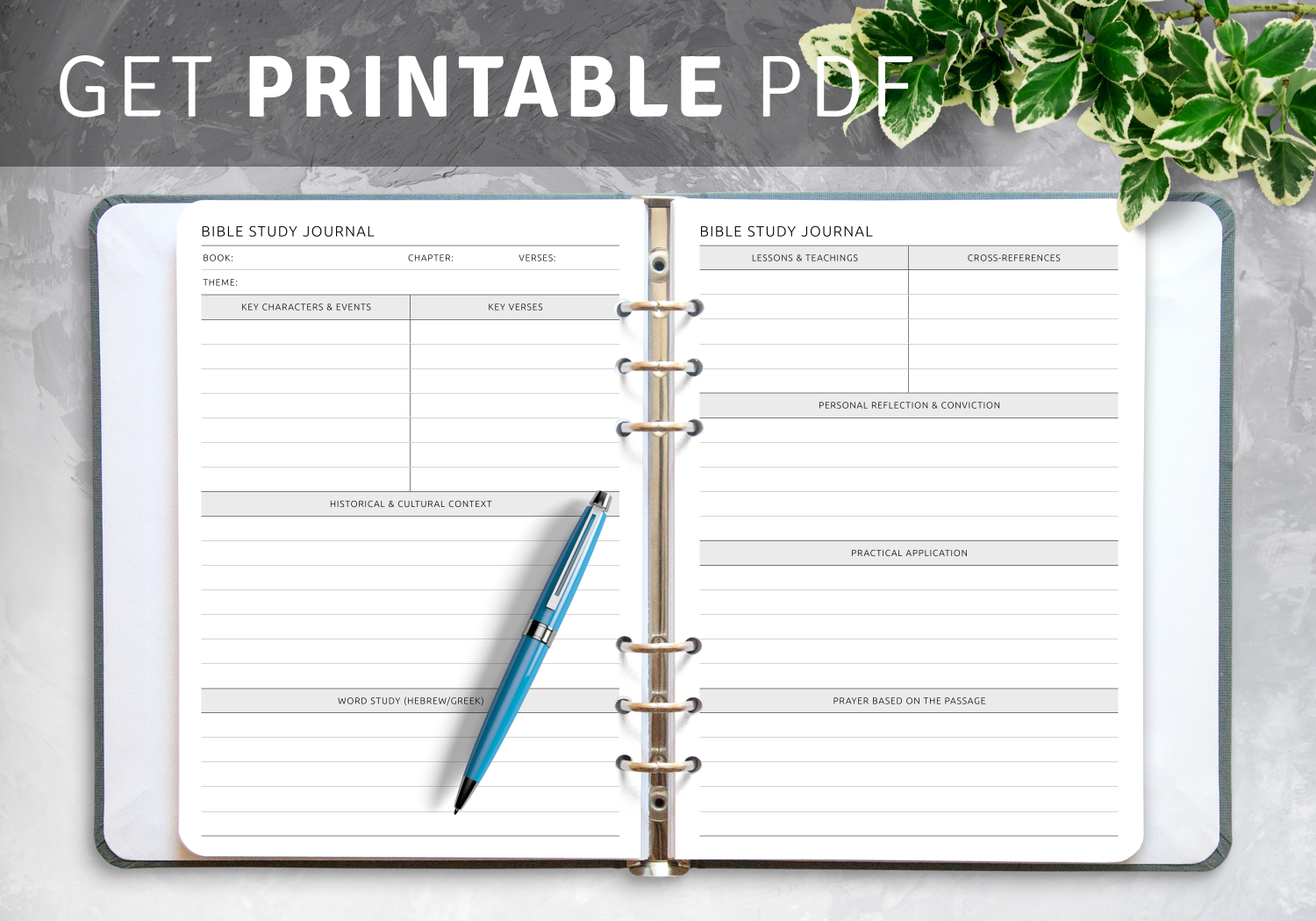 Download Printable Bible Study Journal Template PDF For Your Bible Study