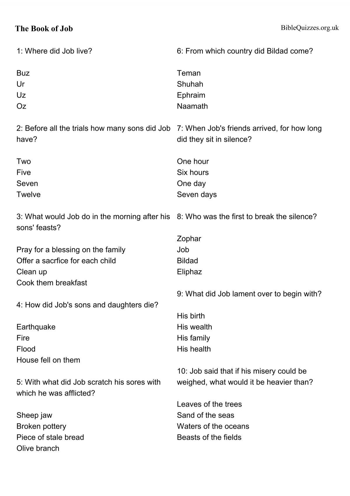 Download Printable Quiz Bible Quizzes And Puzzles
