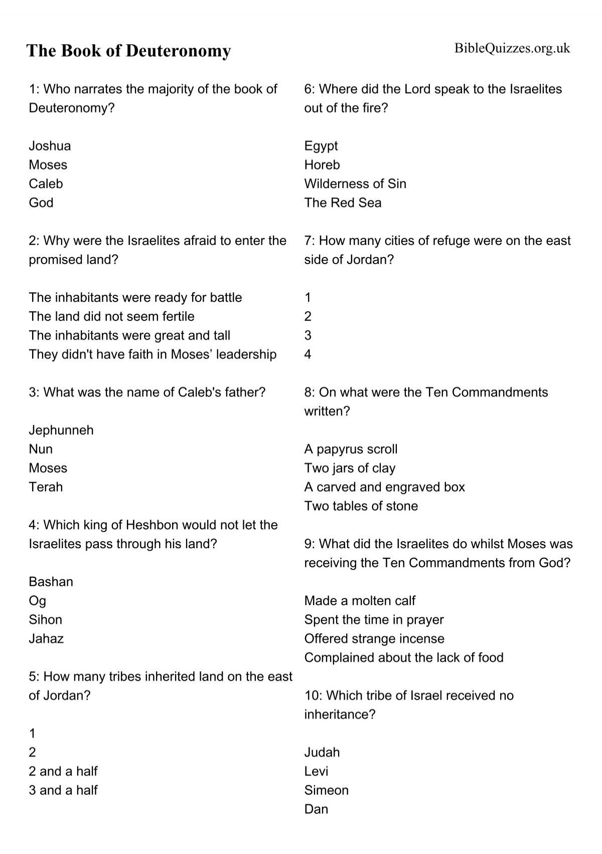 Download Printable Quiz Bible Quizzes And Puzzles