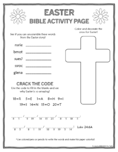 Easter Bible Activity Page Made By Teachers