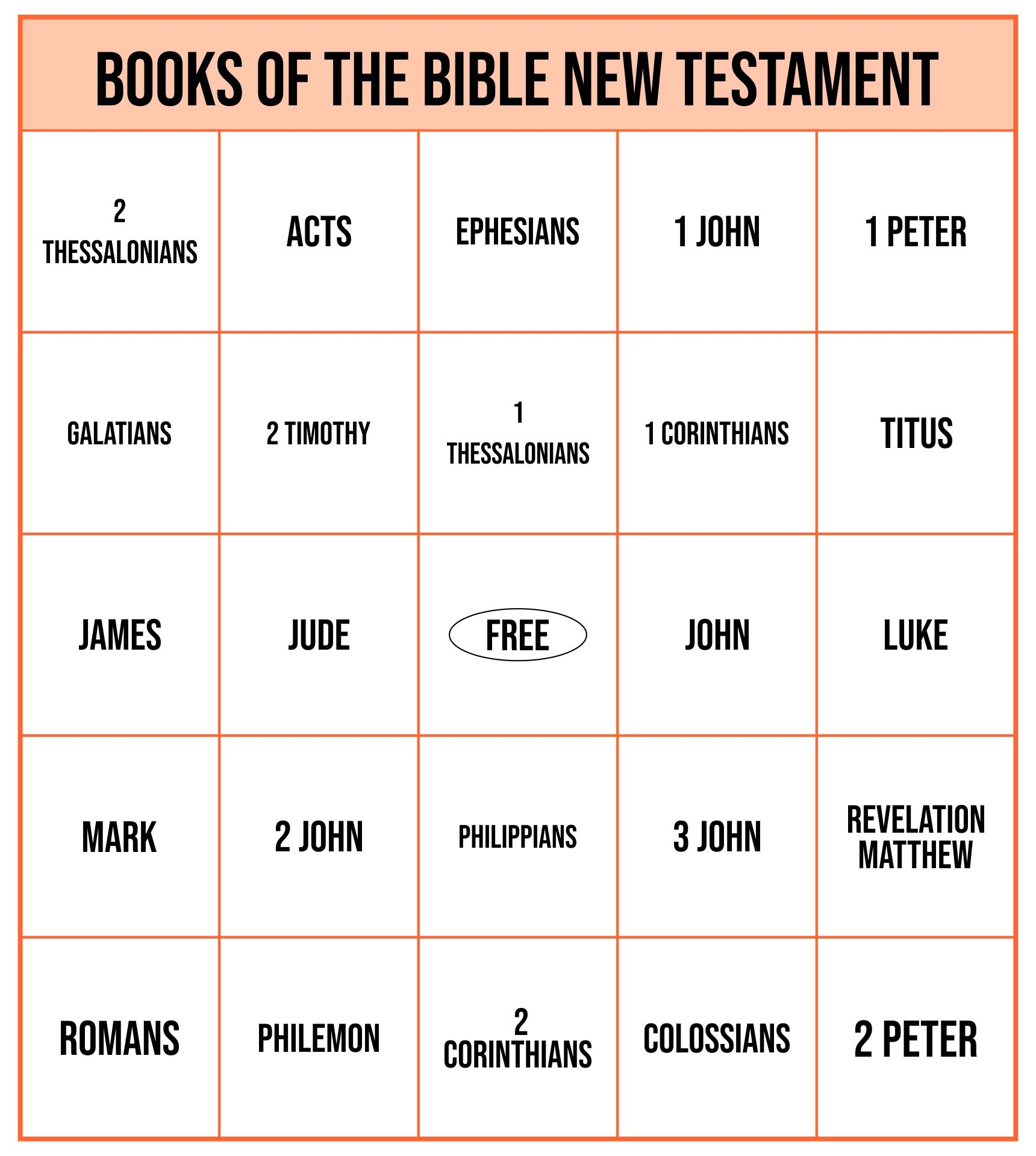 Bible Bingo Cards Printable Free PDF