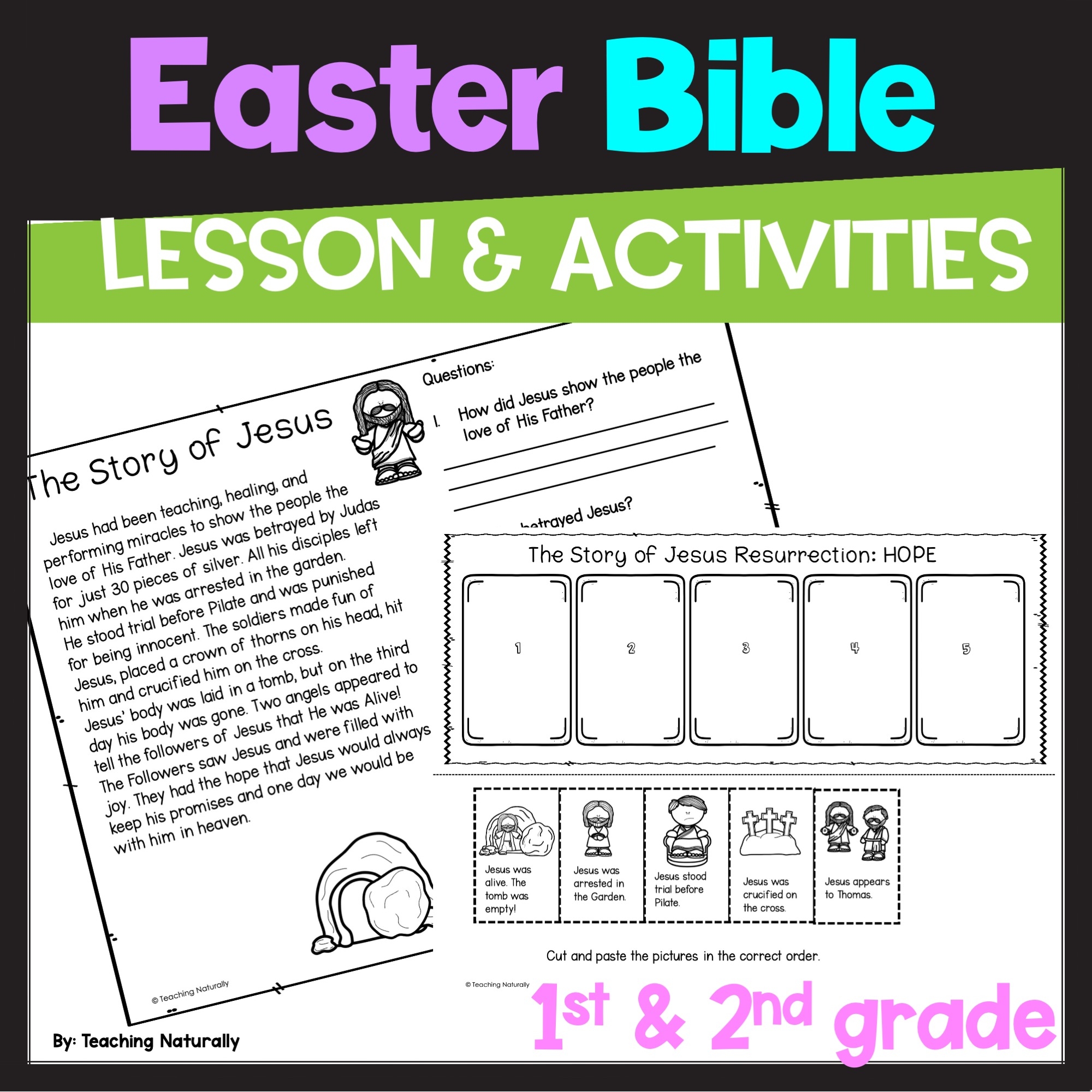 easter bible lesson activities jesus crucifixion and resurrection primary grades made by teachers