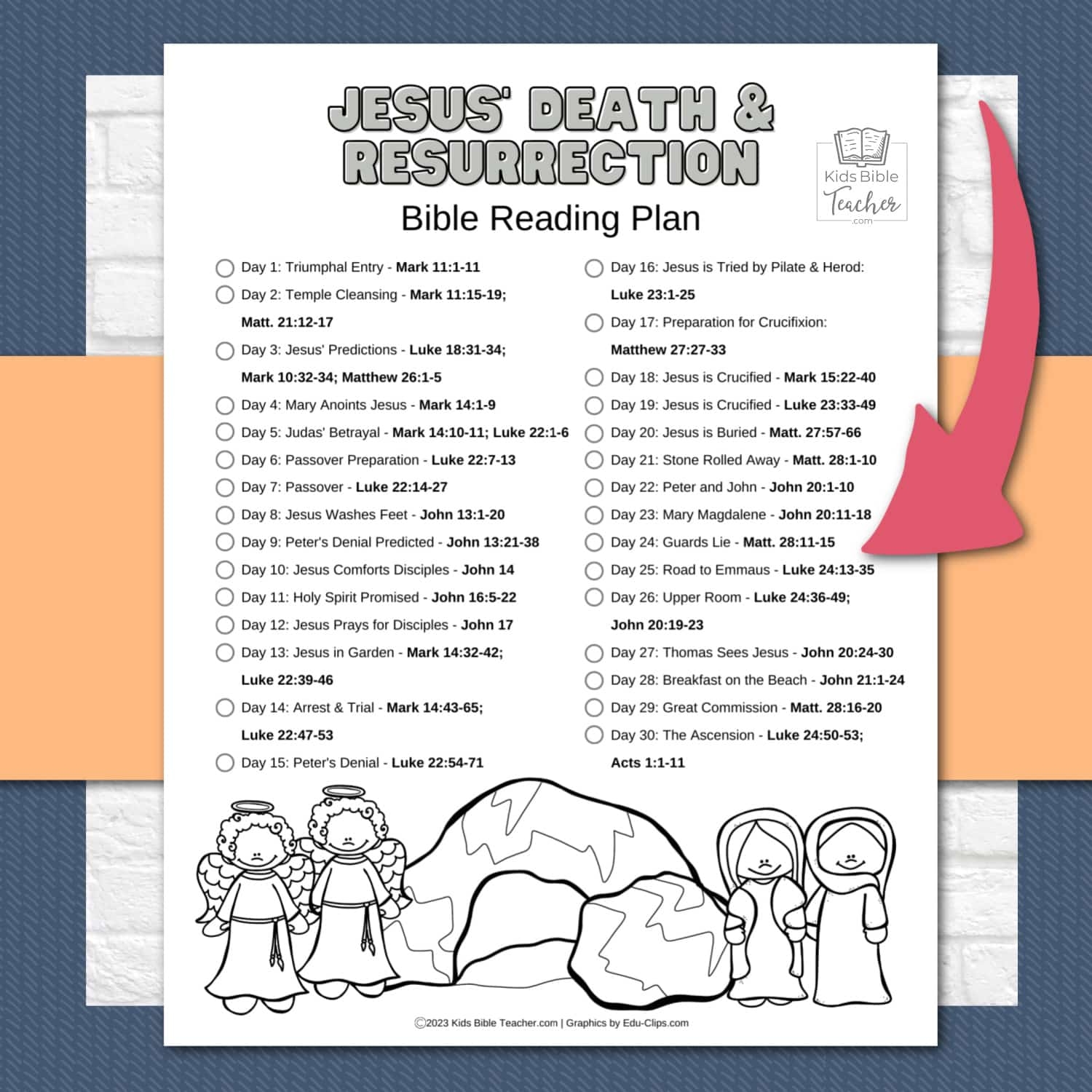 Easter Bible Reading Plan For Kids About Jesus Death And Resurrection Kids Bible Teacher