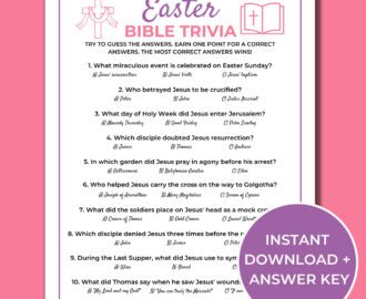 Easter Bible Trivia Game Printable Easter Trivia Easter Party Game Fun Easter Religious Game For Kids And Adults Etsy