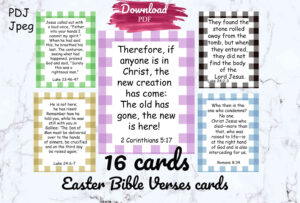 Easter Bible Verse Cards Easter Christian Cards Christian Bookmarks Scripture Memory Cards Printable Bible Verse Cards Etsy