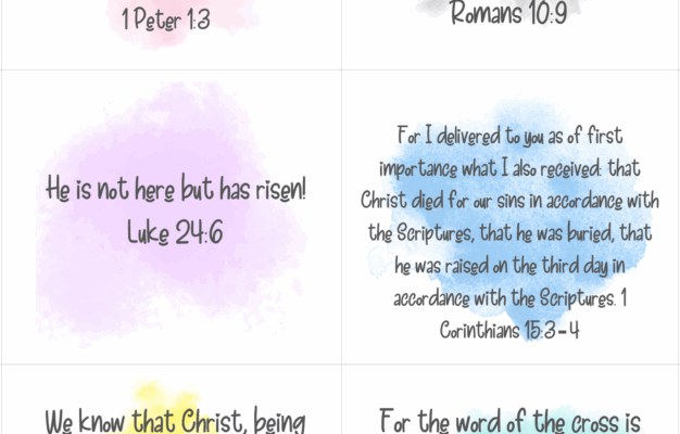 Easter Bible Verse Cards For Kids Free Printable The Purposeful Mom