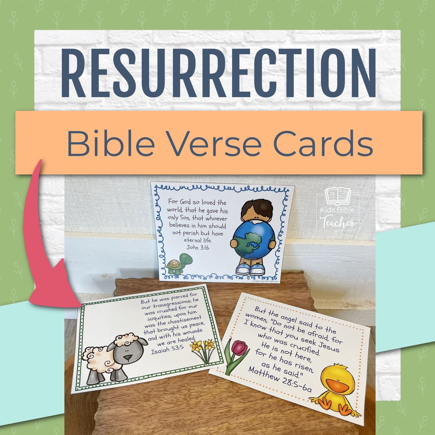 Easter Bible Verse Cards Set Kids Bible Teacher
