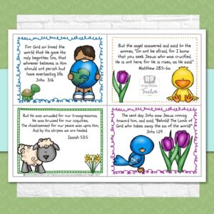 Easter Bible Verse Cards Set Kids Bible Teacher