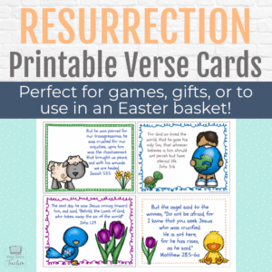 Easter Bible Verse Cards Set Kids Bible Teacher