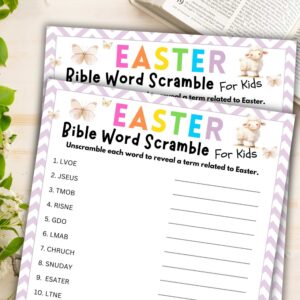 Easter Bible Word Scramble For Kids Lightly Sketched