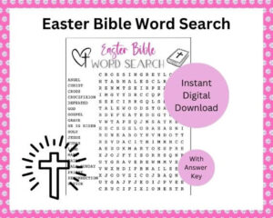 Easter Bible Word Search Game Easter Celebration Printable Game Christian Themed Easter Party Game Church Groups Christian Meetings Etsy