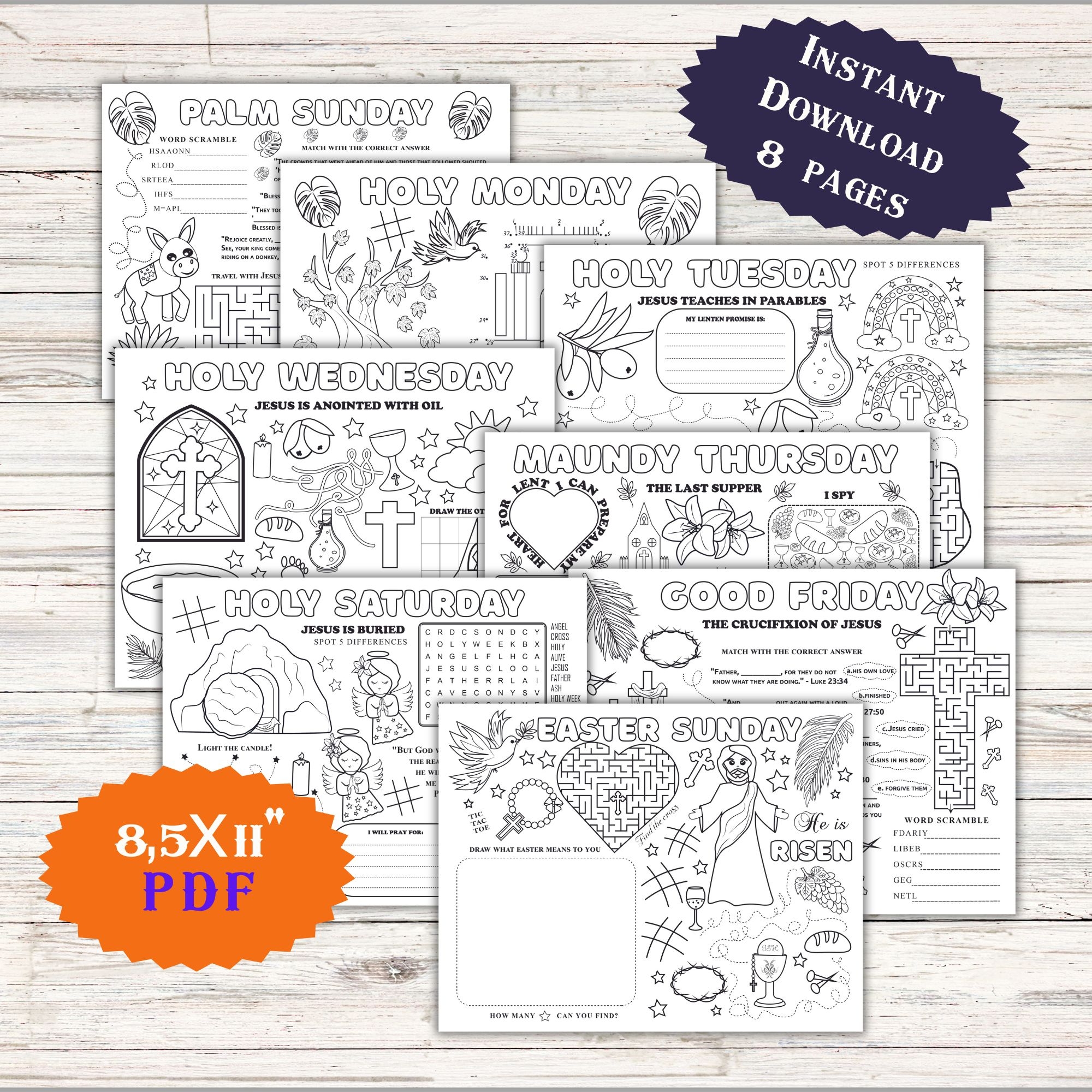 Easter Holy Week Story Bible Advent Study Art Craft Printable Sunday School Activity Jesus Is Risen Made By Teachers
