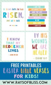 easter kids bible verses free printables set of 4 rays of bliss