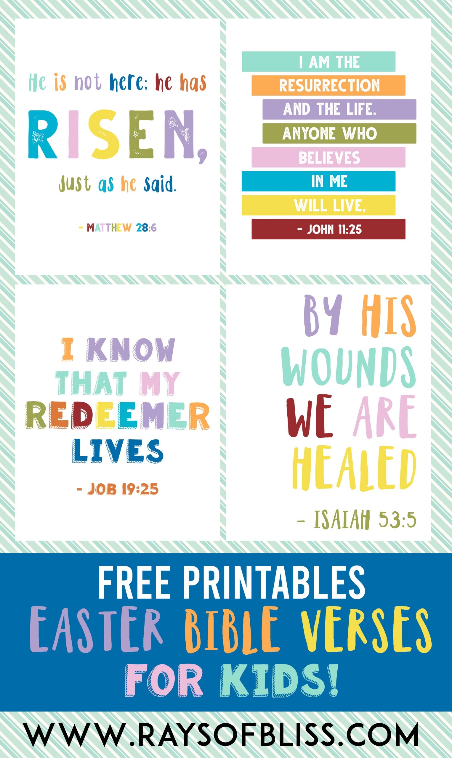 easter kids bible verses free printables set of 4 rays of bliss