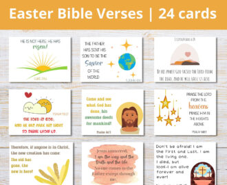 Easter Scripture Cards Printable Bible Verse Cards For Kids Small Religious Gift For Easter Sunday School Card Easter Scripture Tags Etsy