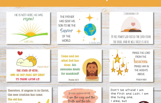 Easter Scripture Cards Printable Bible Verse Cards For Kids Small Religious Gift For Easter Sunday School Card Easter Scripture Tags Etsy