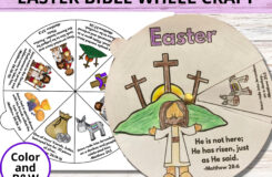 Easter Sunday School Craft Easter Bible Story Coloring Wheel Holy Week Bible Activity He Is Risen Printable Bible Spinner Lesson For Kids Etsy