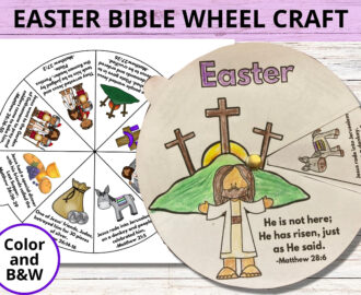 Easter Sunday School Craft Easter Bible Story Coloring Wheel Holy Week Bible Activity He Is Risen Printable Bible Spinner Lesson For Kids Etsy