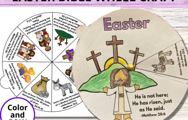 Easter Sunday School Craft Easter Bible Story Coloring Wheel Holy Week Bible Activity He Is Risen Printable Bible Spinner Lesson For Kids Etsy