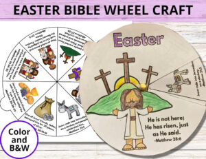 Easter Sunday School Craft Easter Bible Story Coloring Wheel Holy Week Bible Activity He Is Risen Printable Bible Spinner Lesson For Kids Etsy